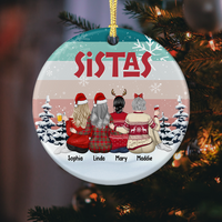 Thumbnail for Sistas At Heart Christmas Personalized Ornament, Customized Holiday Ornament DUNG-DIEP