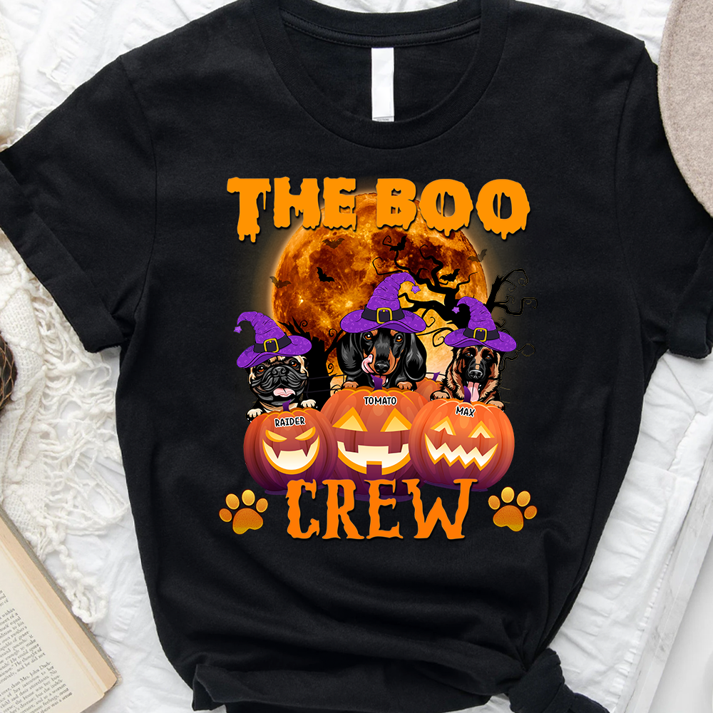 The Boo Crew Dog T-shirt, Custom Halloween Pet Gift CustomCat