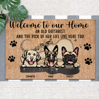 Thumbnail for Guitarist His Pick And Dog Live Here Custom Doormat, DIY Gift For Dog Lovers CT-DIEP