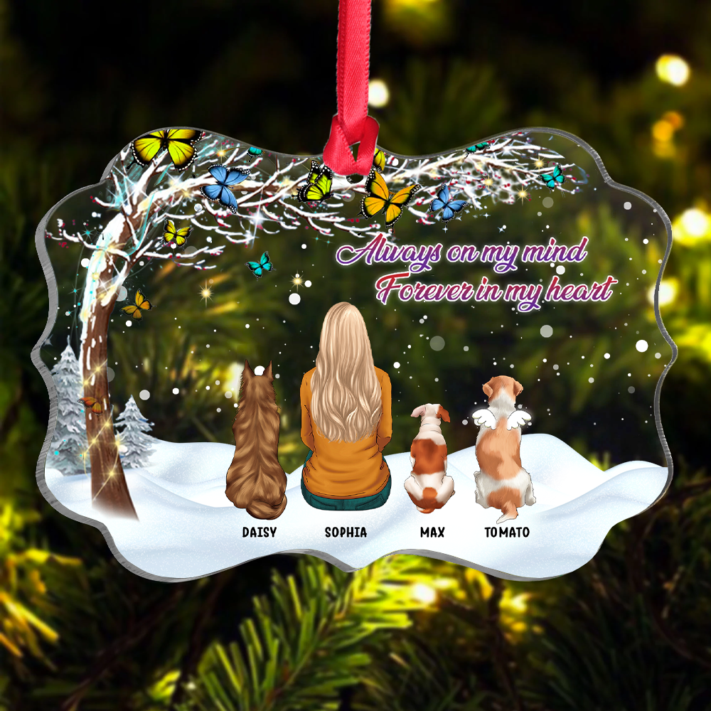 Personalized Family Members Mom Dad Butterfly Acrylic Ornament, Customized Holiday Ornament CHI-DIEP