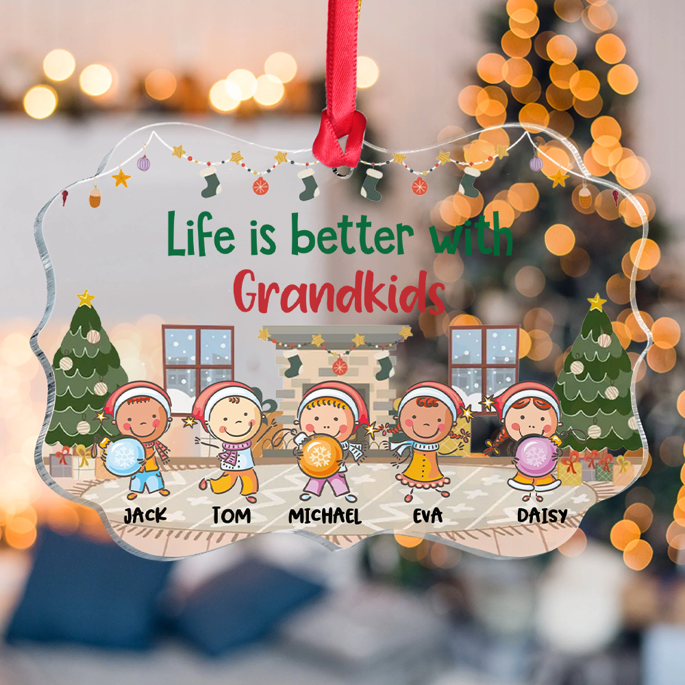 Personalized Mom Grandma Belongs To Kids Acrylic Benelux Ornament, Customized Holiday Ornament CHI-DIEP