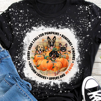 Thumbnail for Every Year I Fall For Pumpkins & My Dogs 3D Bleach Shirt, Custom Fall Gift JonxiFon