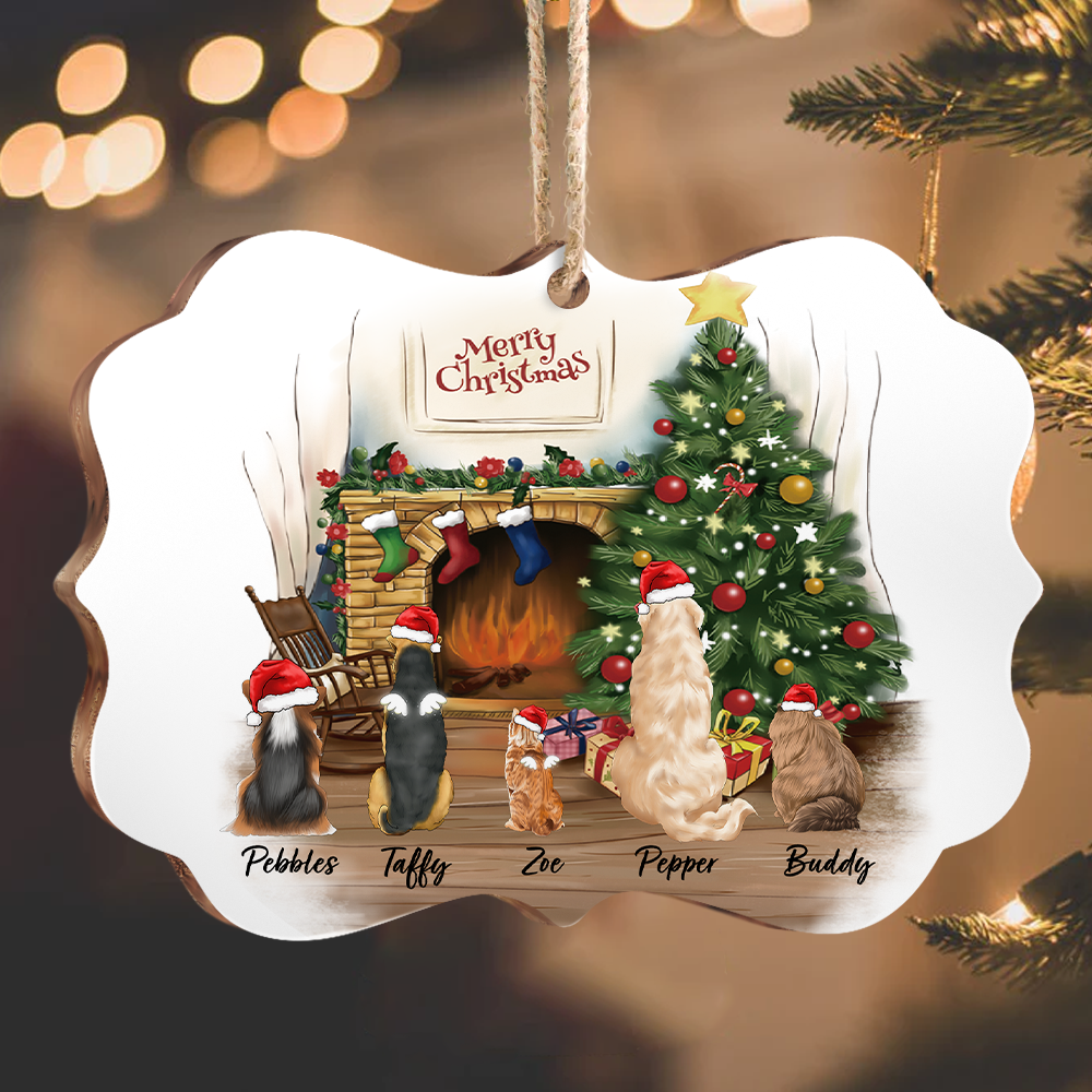 Personalized Fluffy Dog & Cat Christmas Decorative Ornament, Gift For Pet Lovers CHI-YEN