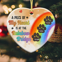 Thumbnail for Memorial Dog A Piece Of My Heart Is At The Rainbow Bridge Christmas Ceramic Ornament DUNG-DIEP