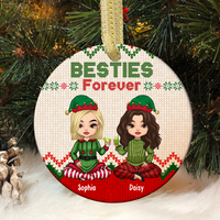 Thumbnail for Besties Friends Forever Christmas Personalized Ornament, Customized Holiday Ornament CHI-DIEP