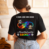 Thumbnail for Dog Infinity Love A Bond Can't Be Broken Back Unisex Tshirt, DIY Tshirt For Dog Lovers