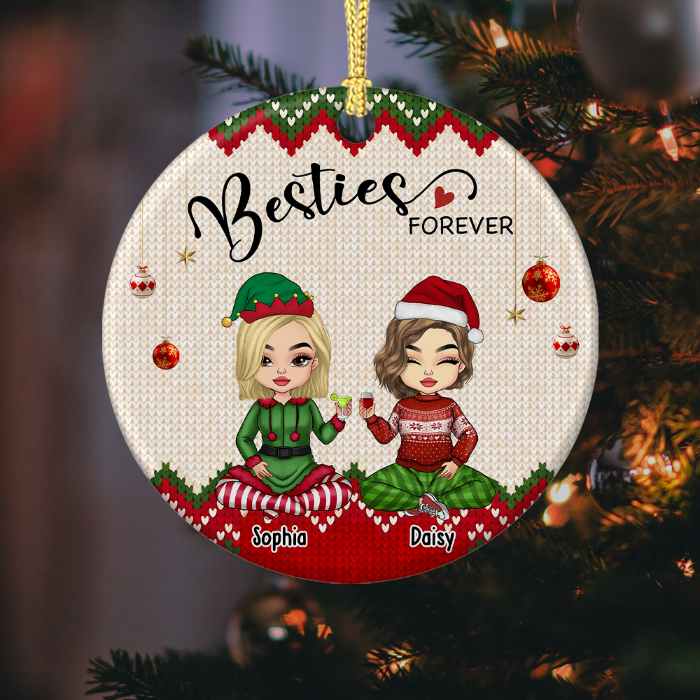 We Are Besties Forever And Always Personalized Ornament, Customized Holiday Ornament DUNG-DIEP