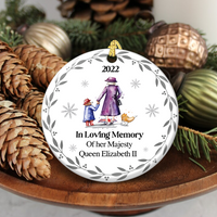 Thumbnail for Custom 2022 Queen Elizabeth II Memorial Ceramic Ornament, Christmas Gift YHN-YEN