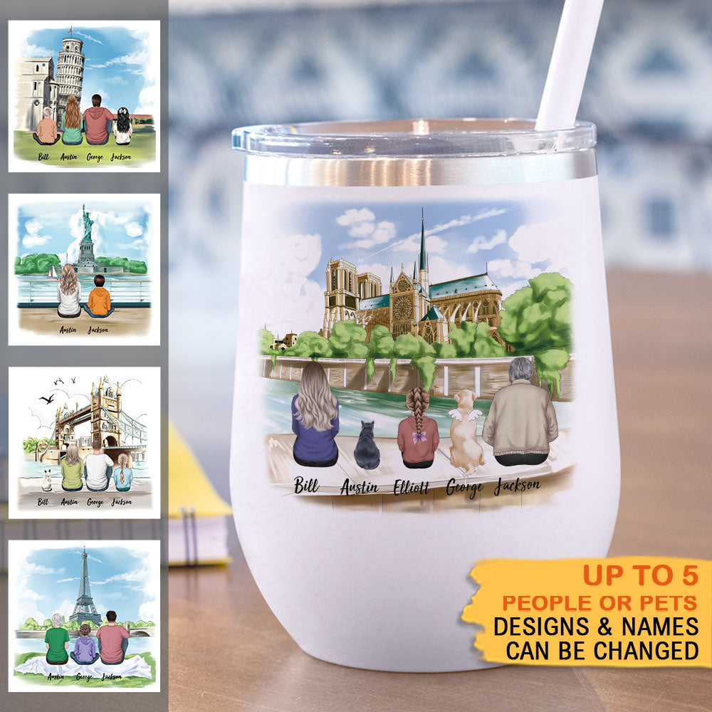 Statue Of Liberty & Eiffel Tower 12oz Tumbler - Family Gift - Jonxifon