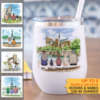 Thumbnail for Statue Of Liberty & Eiffel Tower 12oz Tumbler - Family Gift - Jonxifon