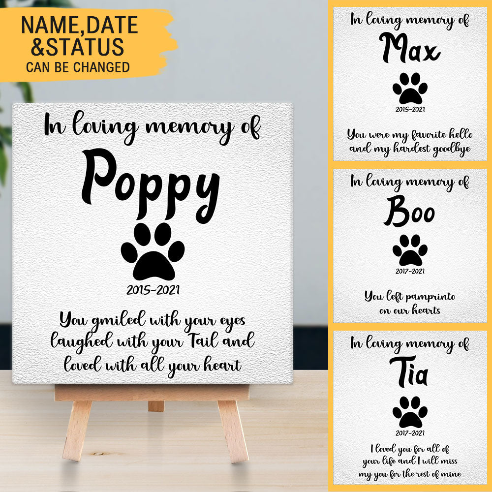 Personalized Pet Memorial Square Stone Album-Dog Cat Loss Gifts-Deeply Loved-Pet Bereavement Gift-In Loving Memory - Jonxifon