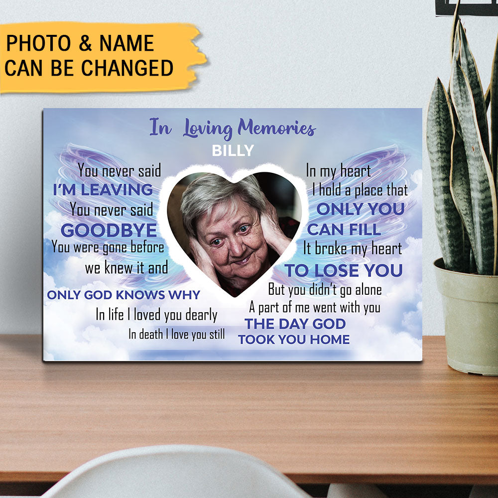 In Loving Memories Gift, Memorial Personalized Canvas Wall Art - Jonxifon