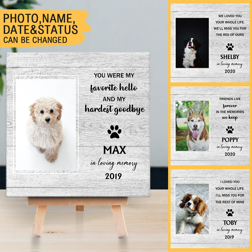 Personalized Pet Memorial Square Stone Album-Dog Cat Loss Gifts-Pet Bereavement Gift-Best Friends Are Never Forgotten - Jonxifon