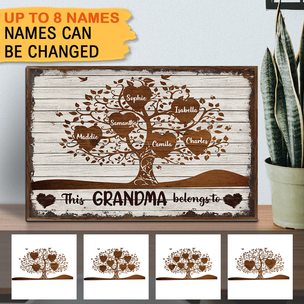 This Grandma Belongs To Personalized Canvas Wall Art - Jonxifon