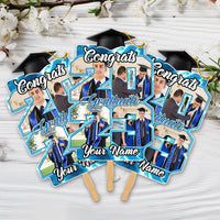 Thumbnail for Custom Proud Family Of A Graduate 2023 Photo Graduation Face Fans With Wooden Handle, Gift For Graduation Party