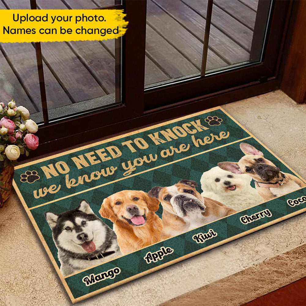 Personalized No Need To Knock Dog Cat Welcome House Doormat, Gift For Pet Lovers CHI-THUY