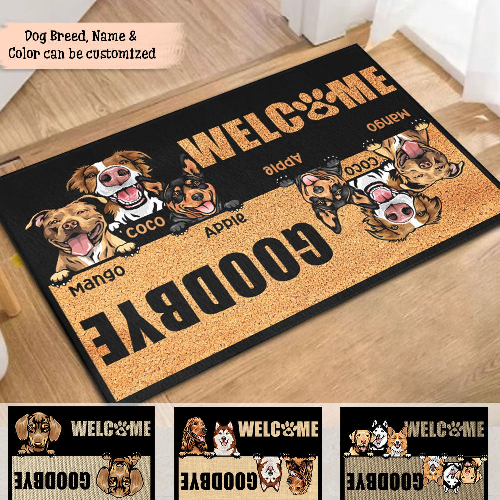 Custom Welcome Goodbye Dog Doormat, DIY Home Decor Huyen-Thuy