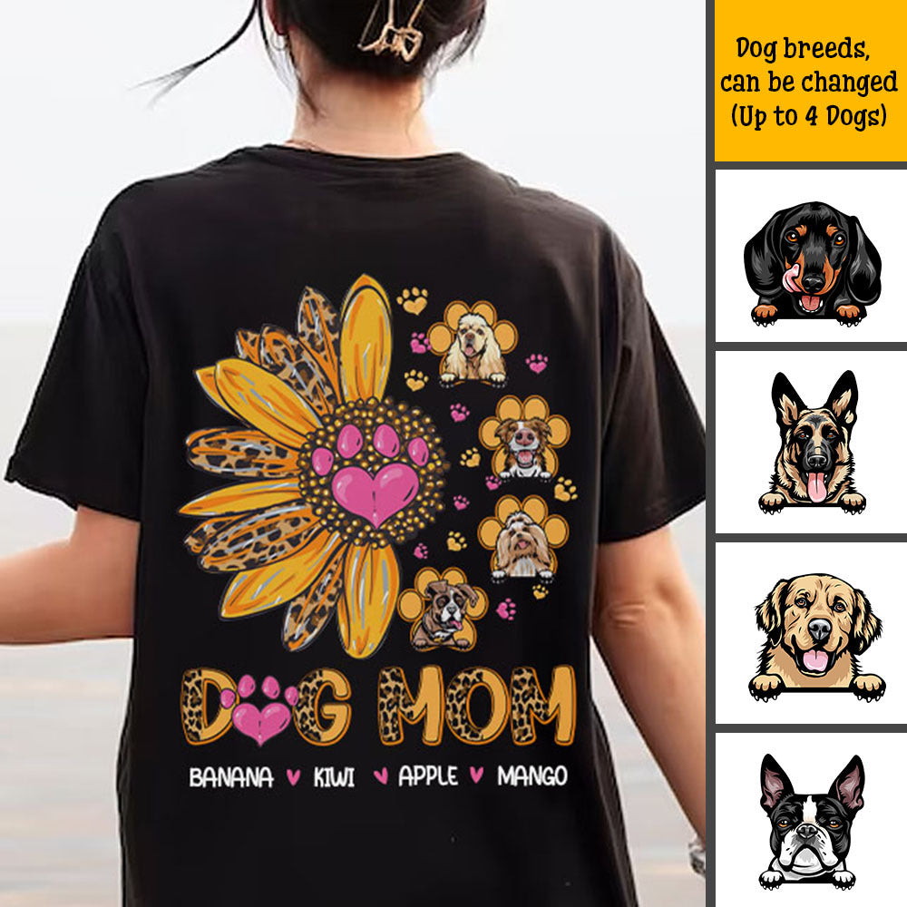 Sunflower Dog Mom 2022 Back Tshirt, DIY Tshirt For Dog Mom