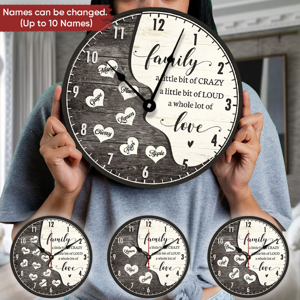 Personalized Family A Whole Of Love Wall Wooden Clock, Gift For Family CHI-THUY