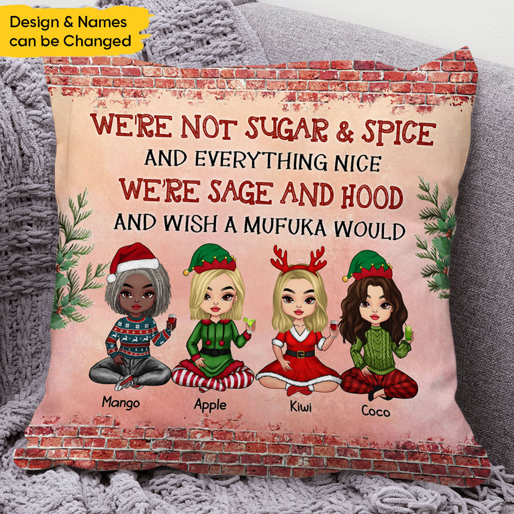 Personalized We Are Sage And Hood Friend Besties Pillow, Christmas Gift For BFF