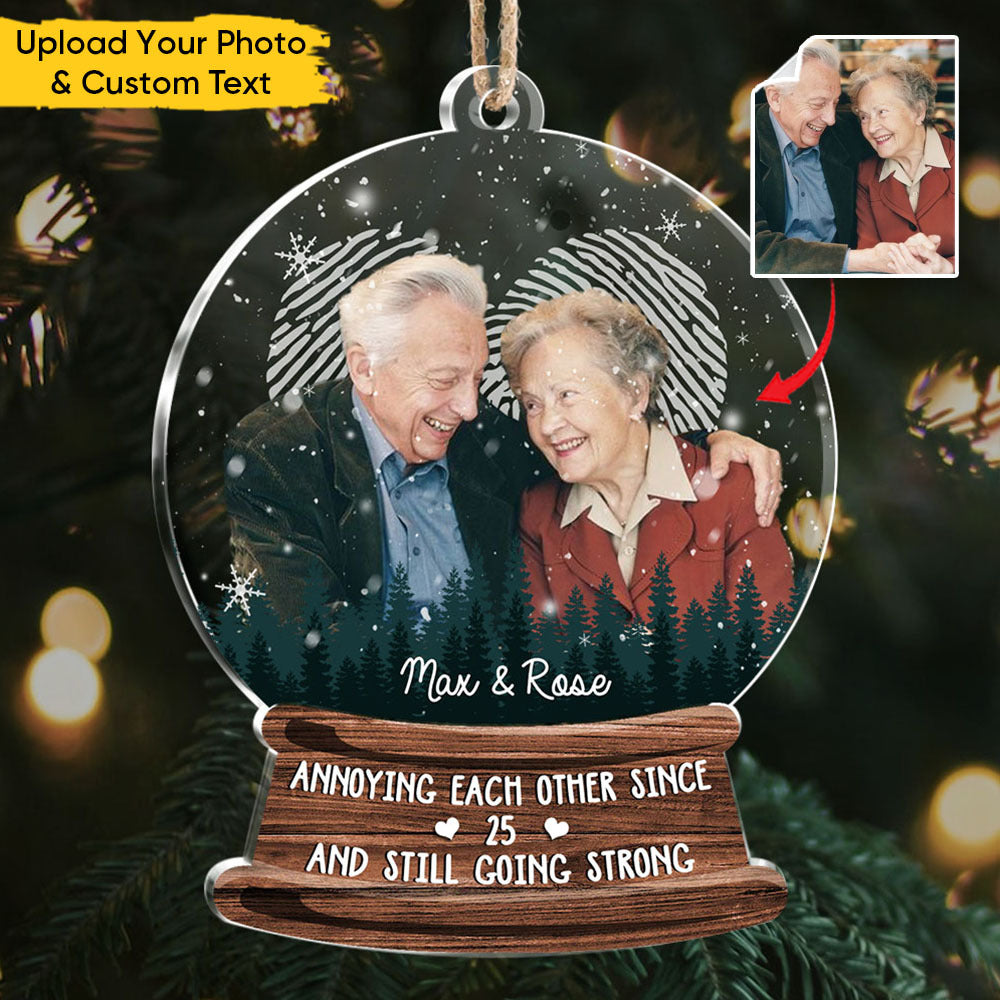 Custom Annoying Each Other Photo Snowglobe Printed Acrylic Ornament, Christmas Gift YHN-THUY