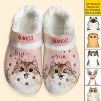 Thumbnail for Personalized Meowy Catmas Cat Fleece Crocs - Christmas For Cat Lover