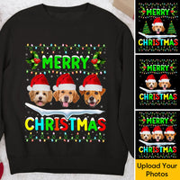 Thumbnail for Custom Pet Face Photo Christmas Family Shirts, Christmas Gift For Dog Cat Lovers CustomCat