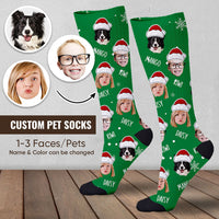 Thumbnail for Custom Face Cutout Photo Christmas Socks, Christmas Gift