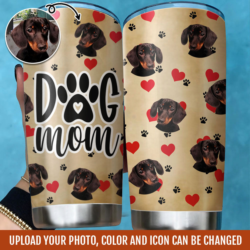 Dog Mom Dog Dad Photo Upload Tumbler, DIY Gift For Pet Lovers