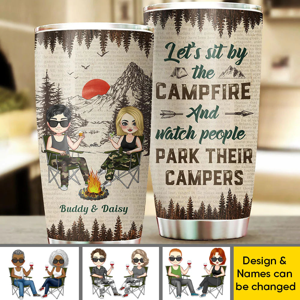 Personalized Camping Partners For Life Husband And Wife Tumbler, Gift For Camping Lover CHI-THUY