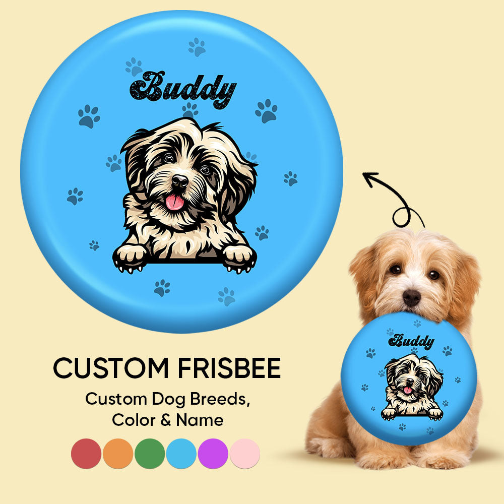 Custom Dog Cartoon Flying Disc, Gift For Dog Lover, Dog Frisbee