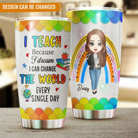 Thumbnail for I Can Change The World Teacher Tumbler, Best Gift For Back To School