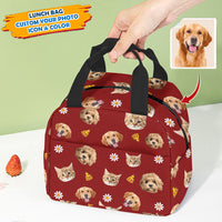 Thumbnail for Custom Funny Dog Cat Face With Foods Lunch Bag, Pet Lover Gift AI