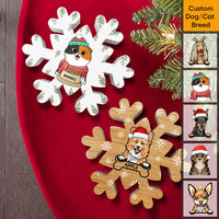 Thumbnail for Personalized Dog Wood Snowflake Custom Cat Name Christmas Gift for Family