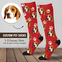 Thumbnail for Custom Pet Face Cutout Photo Christmas Socks, Christmas Gift YHN-THUY