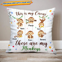 Thumbnail for Personalized This Is My Circus Kids Monkey Grandma Pillow, Gift For Mom Grandma