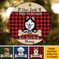 Thumbnail for Dear Santa Dog Christmas Ceramic Ornament  - Personalized Decorative Ornament CHI-THUY