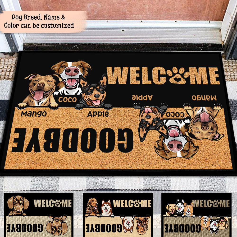 Custom Welcome Goodbye Dog Doormat, DIY Home Decor Huyen-Thuy