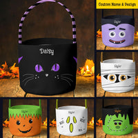 Thumbnail for Custom Kid's Name Halloween Basket, Personalized Halloween Candy Bag YHN-THUY