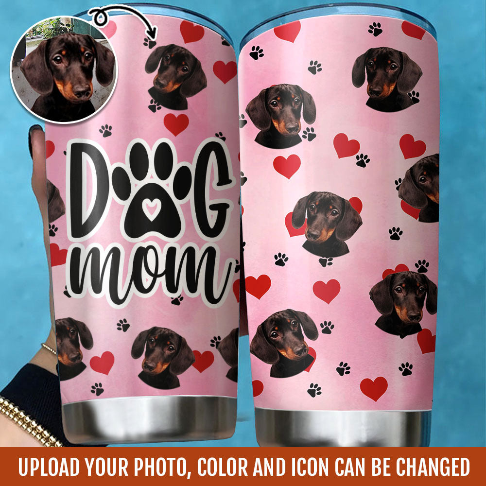 Dog Mom Dog Dad Photo Upload Tumbler, DIY Gift For Pet Lovers