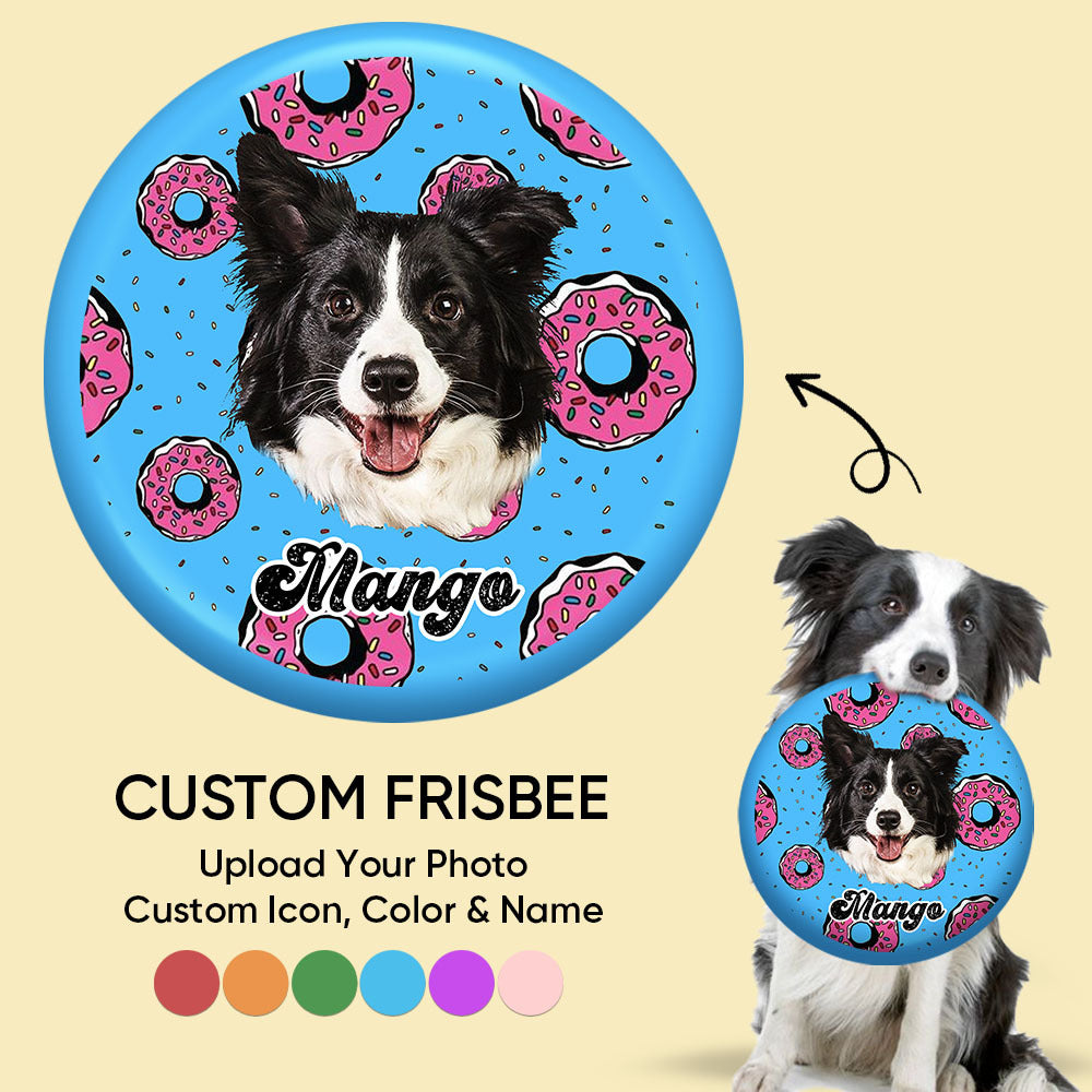 Custom Dog Face Cutout Photo Flying Disc, Gift For Dog Lover, Dog Frisbee