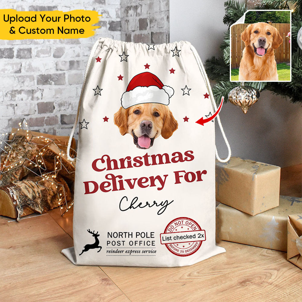 Custom Christmas Delivery Face Photo Family Christmas Bag, Christmas Gift