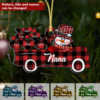 Thumbnail for Personalized Christmas Truck Heart Grandkids Printed Acrylic Ornament, Christmas Gift For Grandma