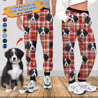 Thumbnail for Pet Photo With Name Multicolor Buffalo Plaid Sweatpants, Custom Gift For Men and Women Dung- Yen