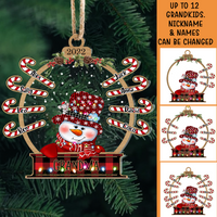 Thumbnail for Personalized Snowman Grandma Grandkids Candy Cane Printed Acrylic Ornament, Customized Holiday Gift For Grandma Nana Mommy Aunt