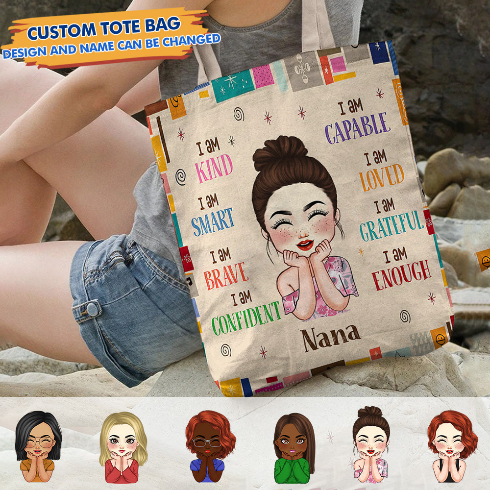 Personalized Name Girl You Are Tote Bag, Gift For Daughter