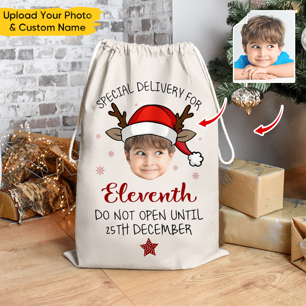 Custom Christmas Reindeer Photo Christmas Bag, Christmas Gift YHN-YEN