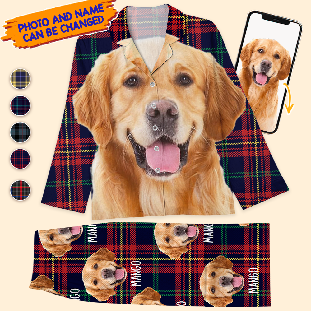 Personalized Custom Face Dog Cat Winter Pattern Pajamas Set, Funny Gift For Pet Lovers YHN-THUY