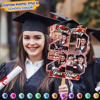 Thumbnail for Custom Proud Family Of A Graduate 2023 Photo Graduation Face Fans With Wooden Handle, Gift For Graduation Party