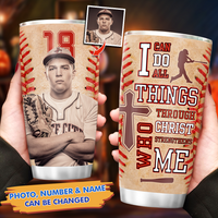 Thumbnail for Personalized Upload Photo Baseball Tumbler, Gift For Baseball Lover